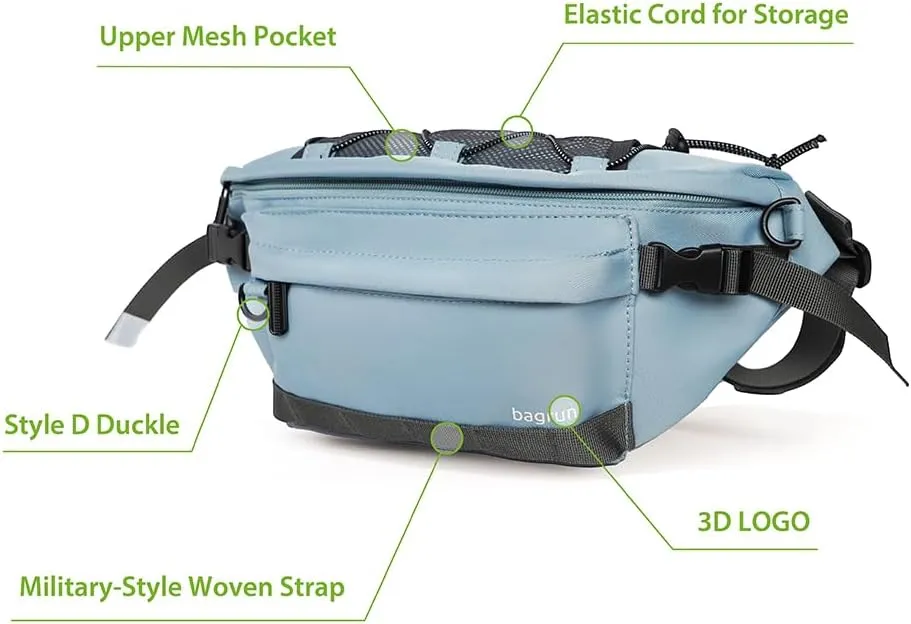 Industrial Utility Sling Bag - Chest Shoulder Crossbody Everyday Carry Backpack for Tactical, Travel, Gym, Sport (Misty Grey Blue)
