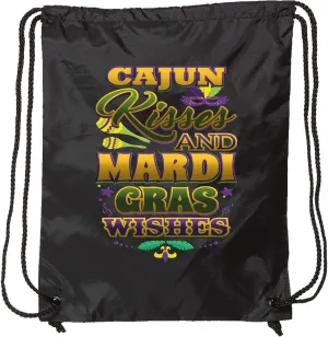 inktastic Mardi Gras Wishes Cajun Kisses Drawstring Bag Black 33e0c