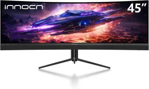 INNOCN 45C1R 45 Inch 5120 x 1440p Ultrawide Curved Gaming Monitor, R1500, HDR400, USB Type-C 90W Power Delivery, PIP/PBP, Built-in Speaker, Height Adjustable, Black