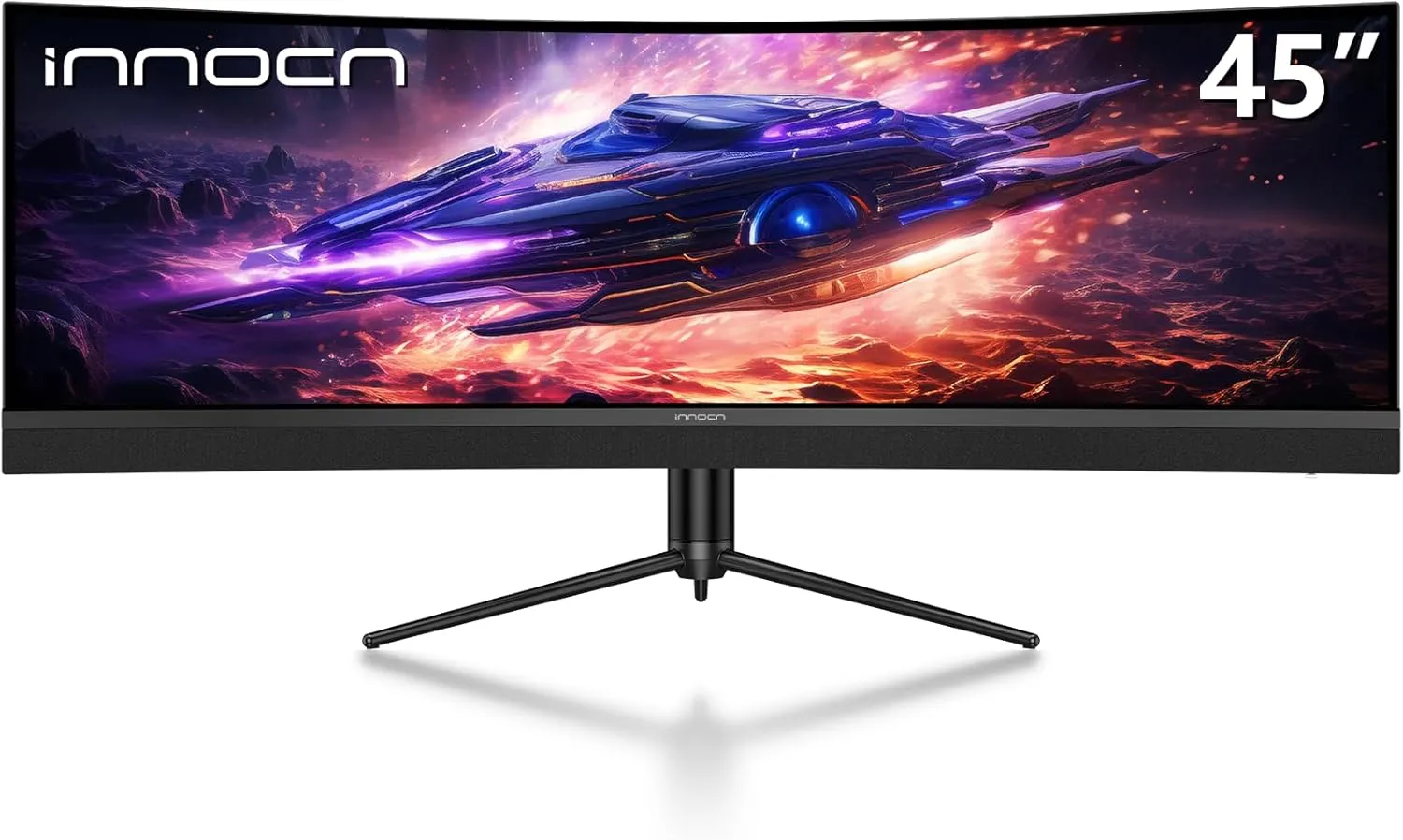 INNOCN 45C1R 45 Inch 5120 x 1440p Ultrawide Curved Gaming Monitor, R1500, HDR400, USB Type-C 90W Power Delivery, PIP/PBP, Built-in Speaker, Height Adjustable, Black