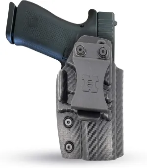 Iwb Kydex Holster for Glock 48 Concealed Carry - by Houston Gun Holsters - Lined Inside for Maximum Protection - Reinforced Plastic Clip Carbon Fiber - Lightweight Durable