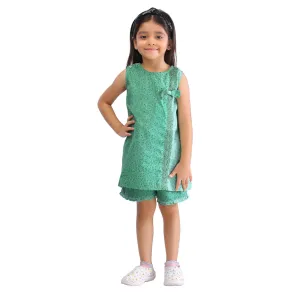 Jade Green Tunic & Shorts Girls Set
