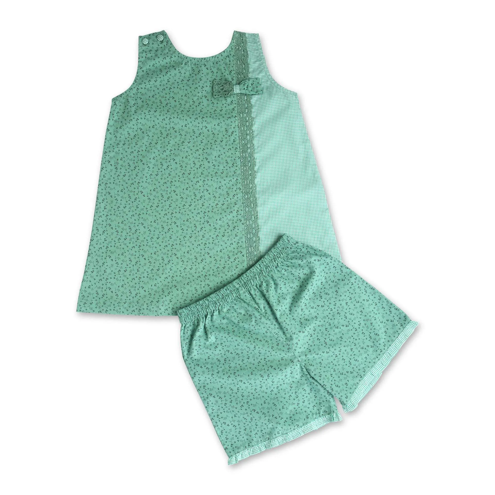 Jade Green Tunic & Shorts Girls Set