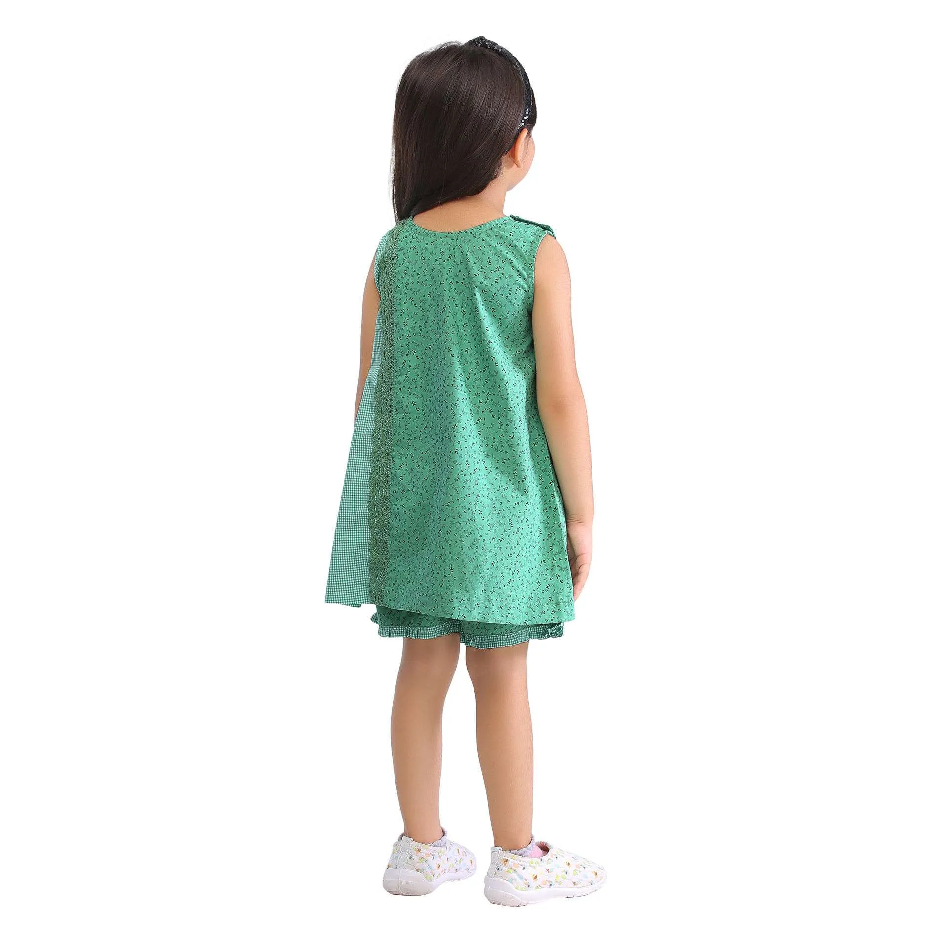 Jade Green Tunic & Shorts Girls Set