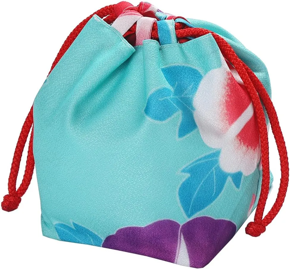Japanese Drawstring Bag Kimono Handbag Blossom Sakura Bag Vintage Jewelry Coin Purse Gift Bag