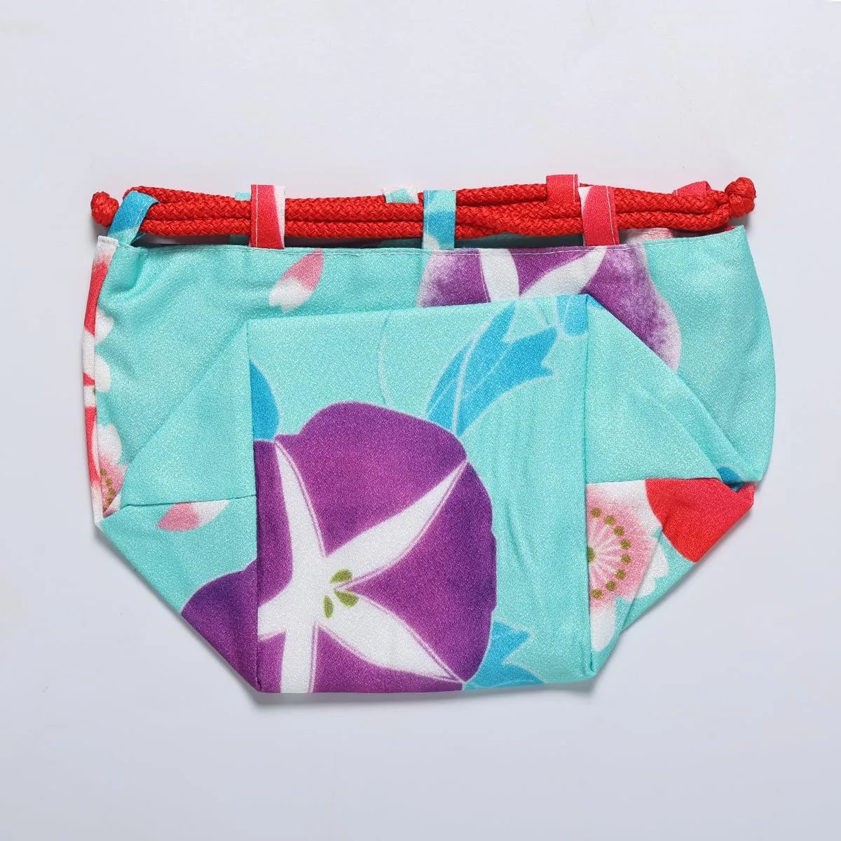 Japanese Drawstring Bag Kimono Handbag Blossom Sakura Bag Vintage Jewelry Coin Purse Gift Bag