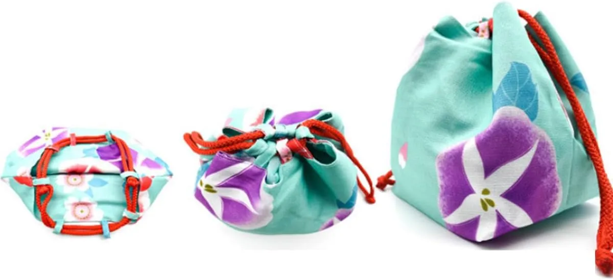 Japanese Drawstring Bag Kimono Handbag Blossom Sakura Bag Vintage Jewelry Coin Purse Gift Bag