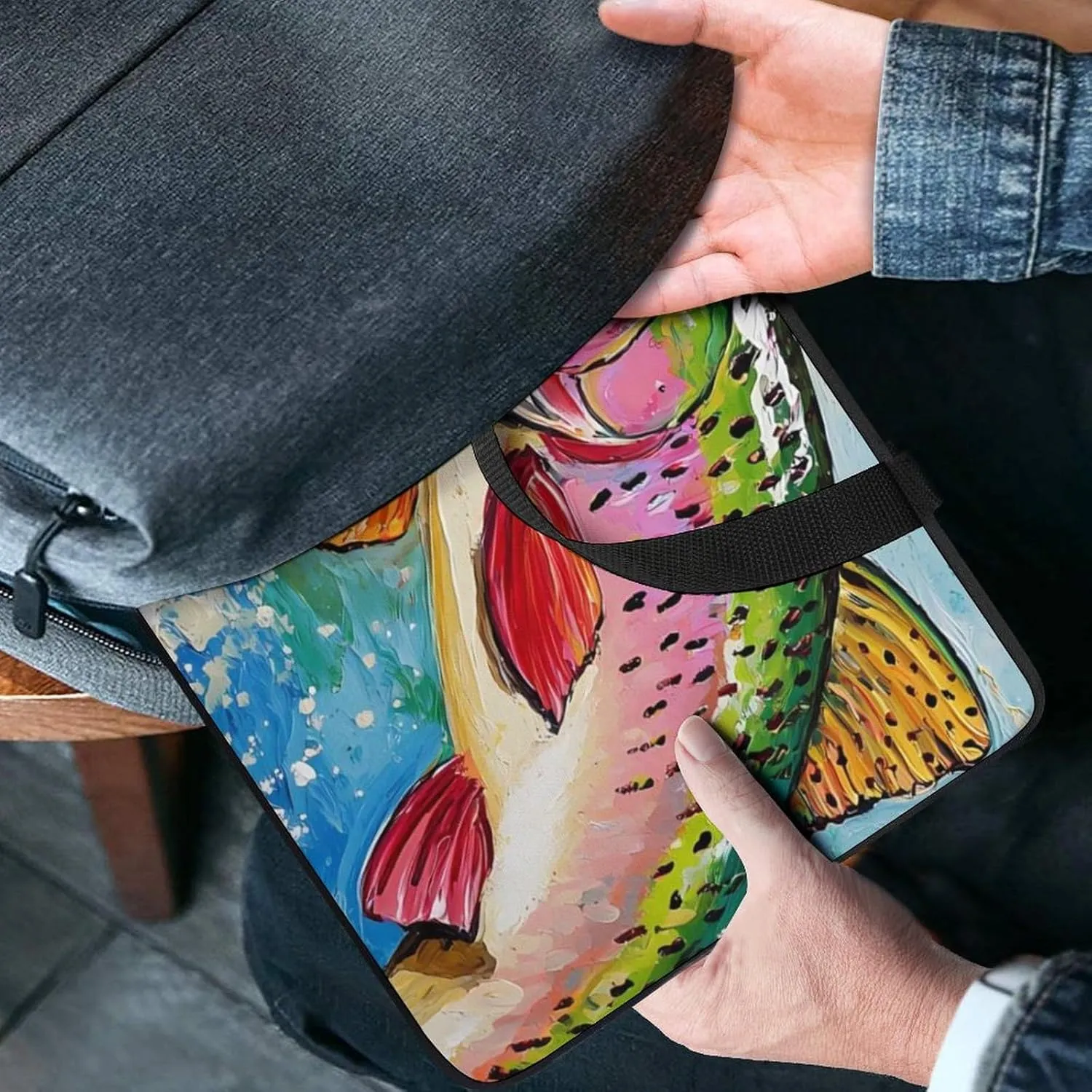 Japanese Trout Fish Jumping Laptop Sleeve Bag Computer Carrying Case Laptops Protective Cover for Travel Business