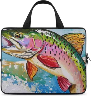 Japanese Trout Fish Jumping Laptop Sleeve Bag Computer Carrying Case Laptops Protective Cover for Travel Business