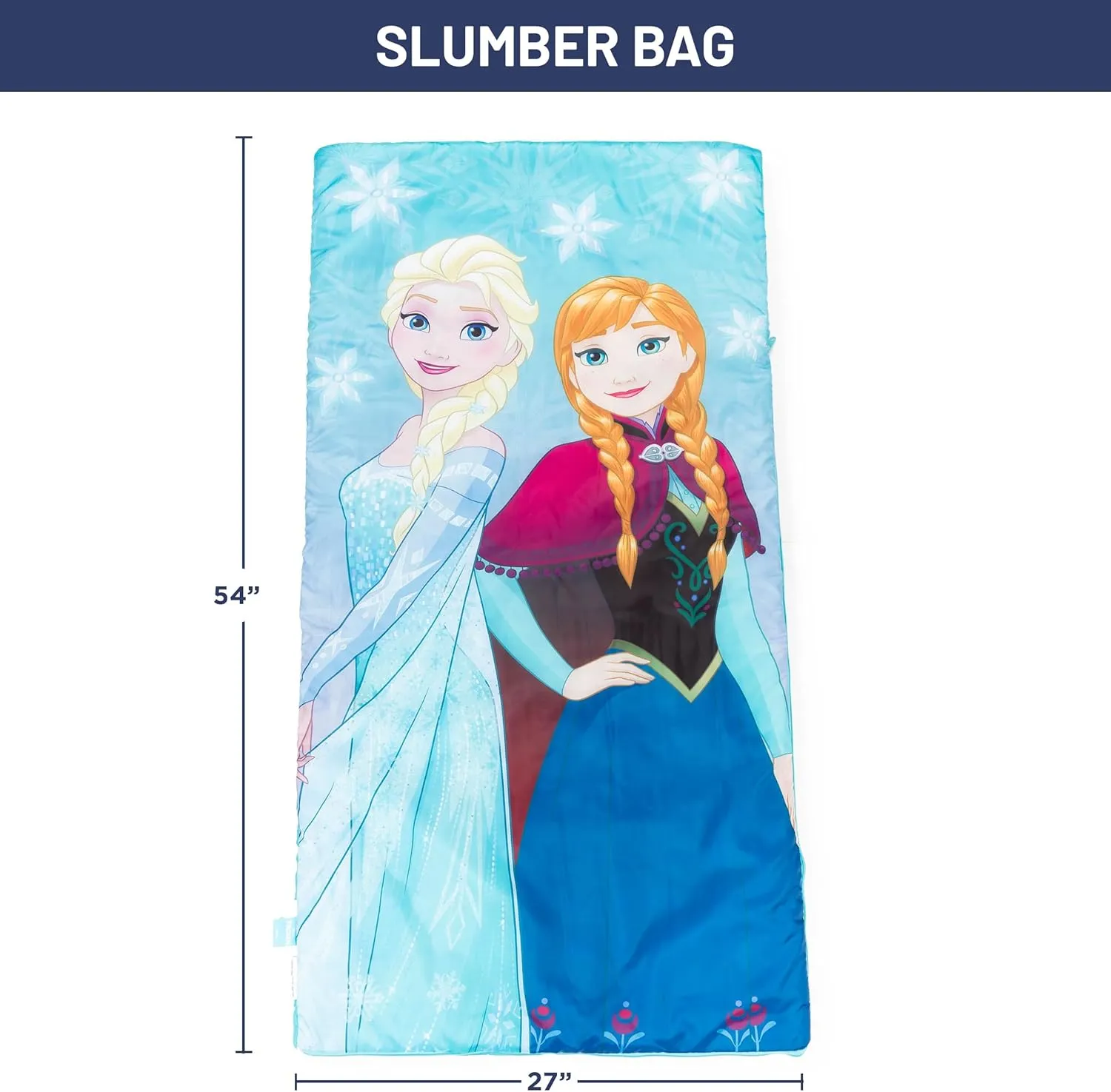 Jay Franco Disney Frozen Sparkle Slumber Sack - Cozy & Warm Kids Lightweight Slumber Bag/Sleeping Bag - Featuring Anna and Elsa (Official Disney Product)