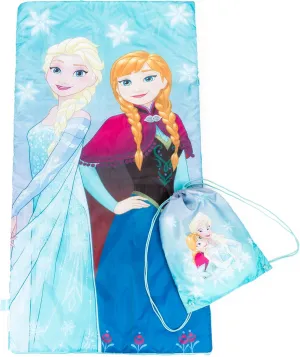 Jay Franco Disney Frozen Sparkle Slumber Sack - Cozy & Warm Kids Lightweight Slumber Bag/Sleeping Bag - Featuring Anna and Elsa (Official Disney Product)