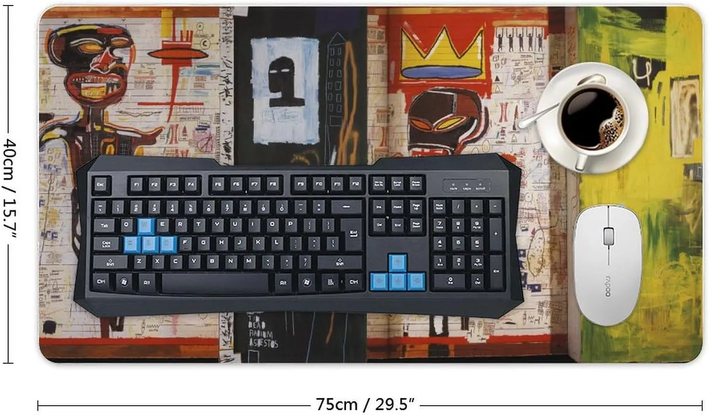 Jean Michel Basquiat Grillo Art Large Mouse Pad for Desk 40X75cm