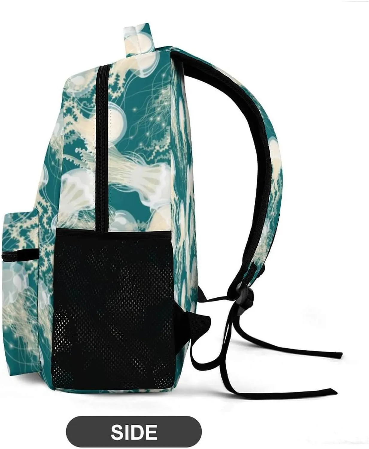 Jellyfish Backpack for Kids Girls Boys School, 16 Inches Cute Jellyfishes Theme Bookbag, Adjustable, Lightweight, Large Capacity, Colorful Daily Casual Backpacks