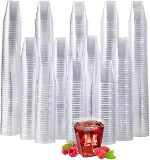 JOLLY CHEF 500 Pack 2 oz Plastic Shot Glasses Clear Disposable Plastic Cups Heavy-duty Party Glasses, Disposable Cups for Thanksgiving Christmas Halloween Party