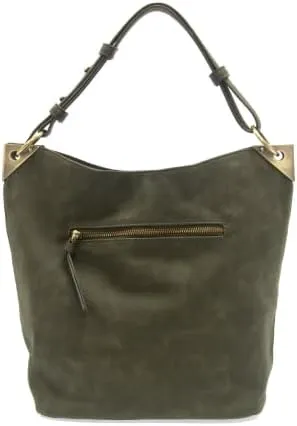 Joy Susan Women's Fashion Purse Darcy Zip Front Pocket Bucket Bag