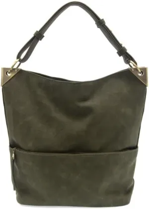Joy Susan Women's Fashion Purse Darcy Zip Front Pocket Bucket Bag