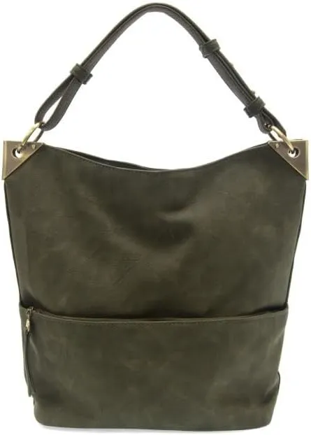 Joy Susan Women's Fashion Purse Darcy Zip Front Pocket Bucket Bag