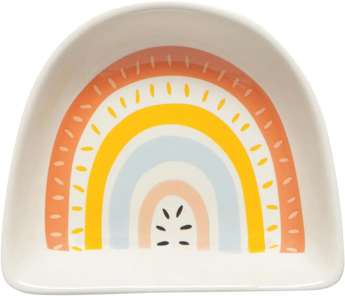 Jubilee Rainbows Stoneware Shaped Pinch Bowl Set, Mini Bowls for Dipping and Seasoning-Soy Sauce Dish, Set of 6, 2 oz