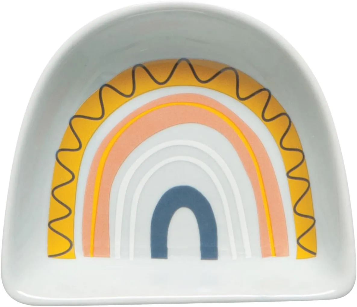 Jubilee Rainbows Stoneware Shaped Pinch Bowl Set, Mini Bowls for Dipping and Seasoning-Soy Sauce Dish, Set of 6, 2 oz