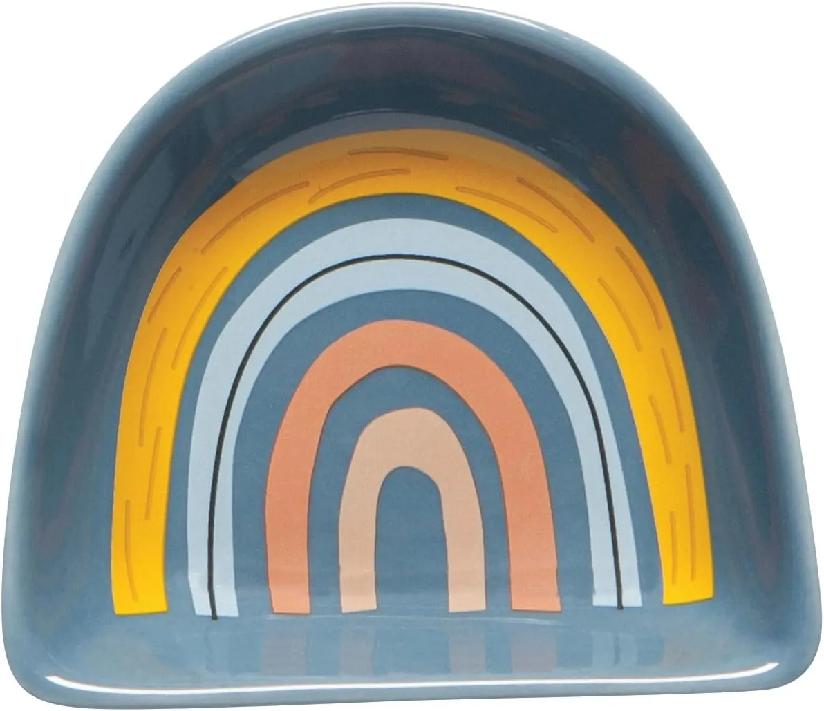 Jubilee Rainbows Stoneware Shaped Pinch Bowl Set, Mini Bowls for Dipping and Seasoning-Soy Sauce Dish, Set of 6, 2 oz