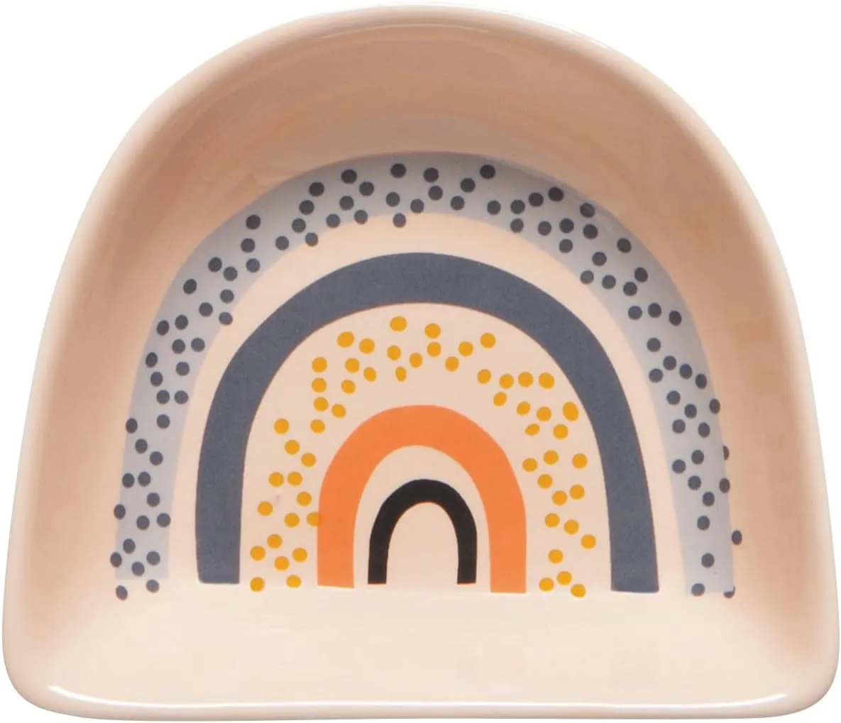 Jubilee Rainbows Stoneware Shaped Pinch Bowl Set, Mini Bowls for Dipping and Seasoning-Soy Sauce Dish, Set of 6, 2 oz