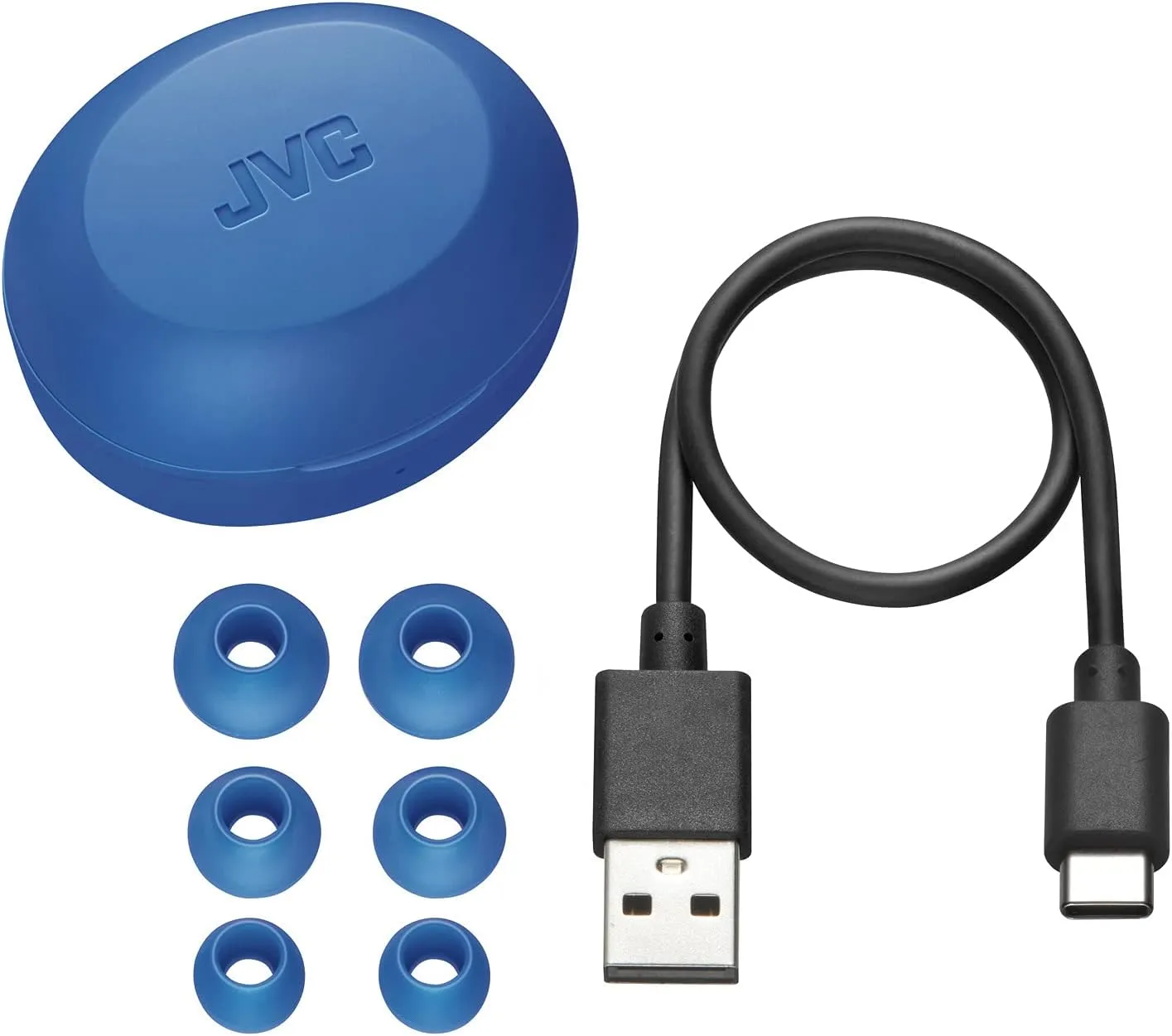 JVC Gumy mini True Wireless Earbuds Headphones, Bluetooth 5.1, Water Resistance(IPX4), Long Battery Life (up to 15 Hours) - HAZ55TA (Blue)