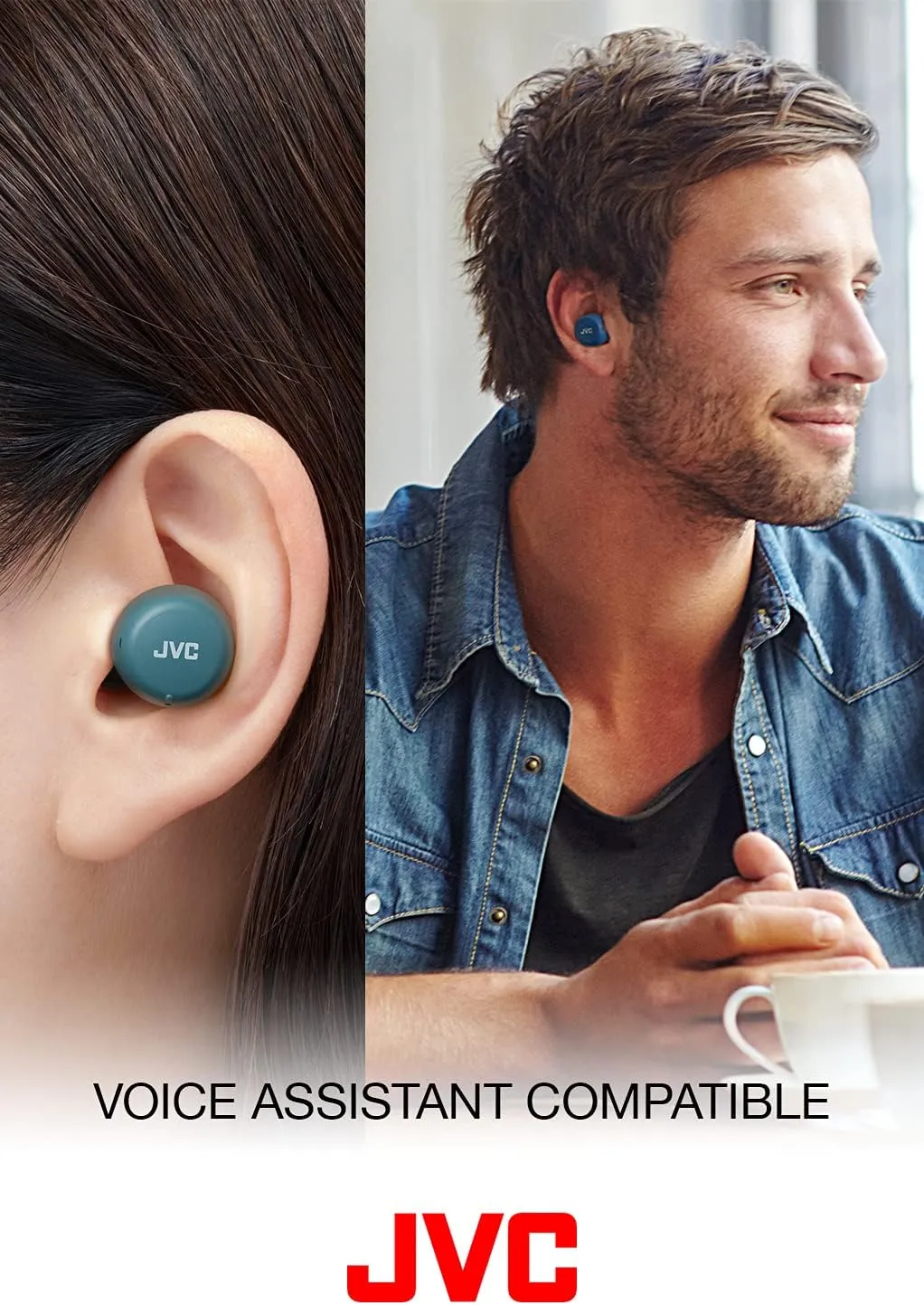 JVC Gumy mini True Wireless Earbuds Headphones, Bluetooth 5.1, Water Resistance(IPX4), Long Battery Life (up to 15 Hours) - HAZ55TB (Black)