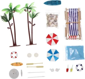 KESYOO 18Pcs Mini Beach Style Decoration Set Colorful Summer Shells and Umbrellas for Dollhouse Beach House Decor Summer Themed Miniature Ornaments
