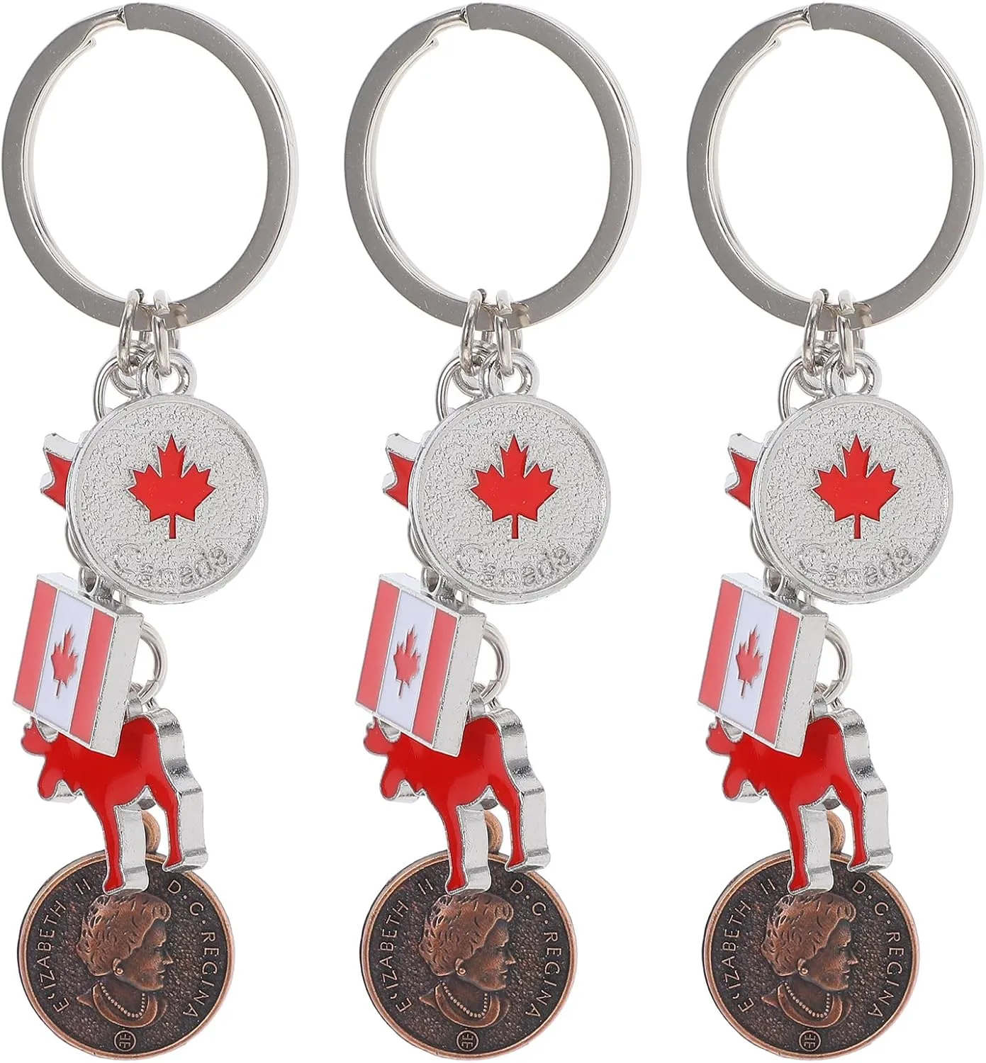 Keychains Canada Key Chains Rings Men Women Decorations Keyring Purse Handbag Backpack Bag Charm Pendant 3PCS Style 2