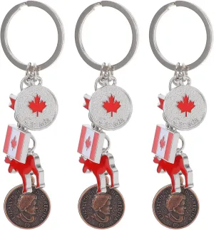 Keychains Canada Key Chains Rings Men Women Decorations Keyring Purse Handbag Backpack Bag Charm Pendant 3PCS Style 2