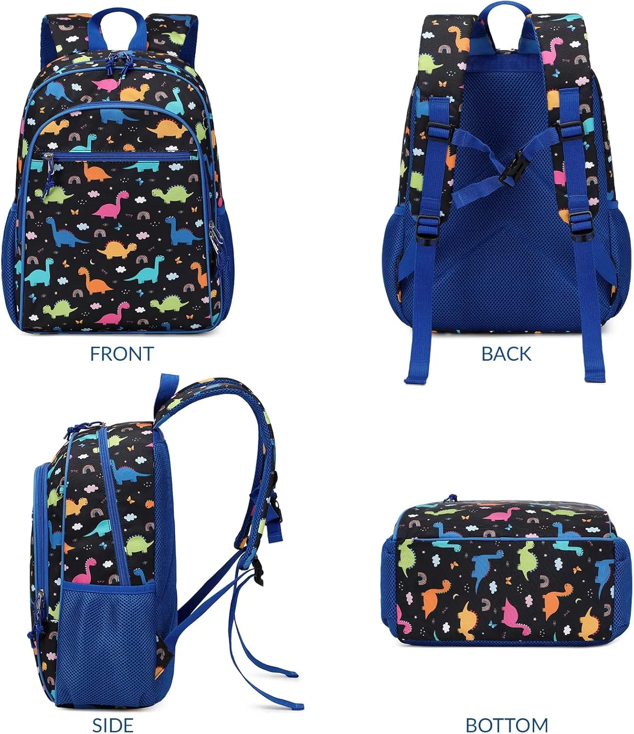 Kids backpacks Girls, Cute Lightweight Water Resistant Toddler Kindergarten Elementary School Backpack with Chest Strap Pink Dinosaurs Purple