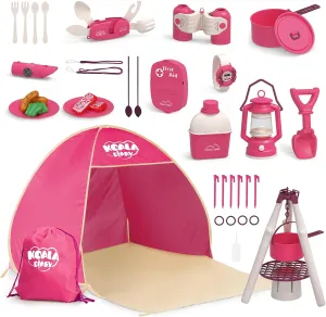 Kids Camping Set – an Indoor/Outdoor Pretend Play Adventure kit Featuring a Tent, Oil lamp, Stove, and More. Perfect for Ages 3  (Pink)