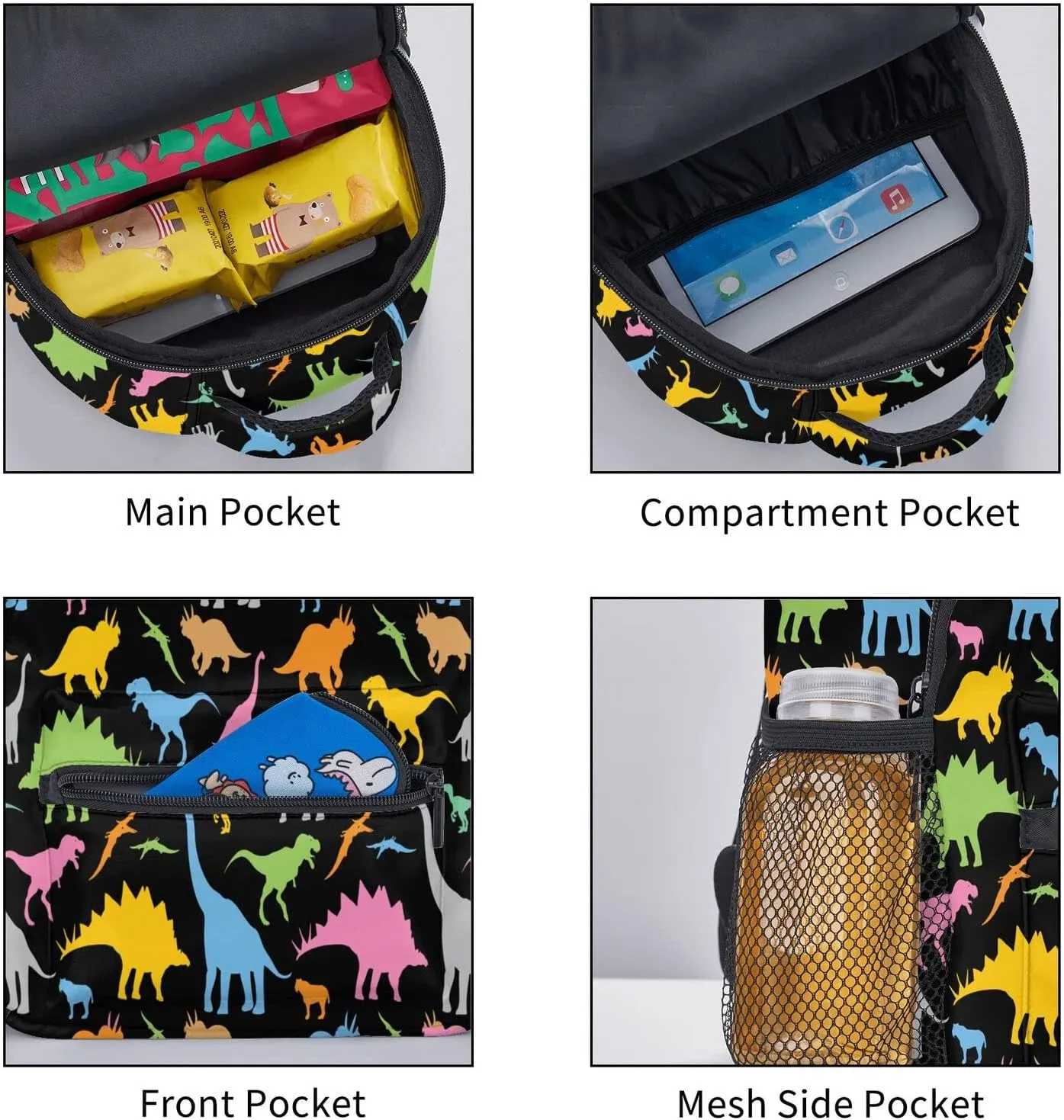 Kid's Mini Backpack 12 inch Colorful Dinosaur Backpack Schoolbag Preschool Kindergarten Children Bag Nursery Travel Bag for Toddler Boys Girls Age 3-7