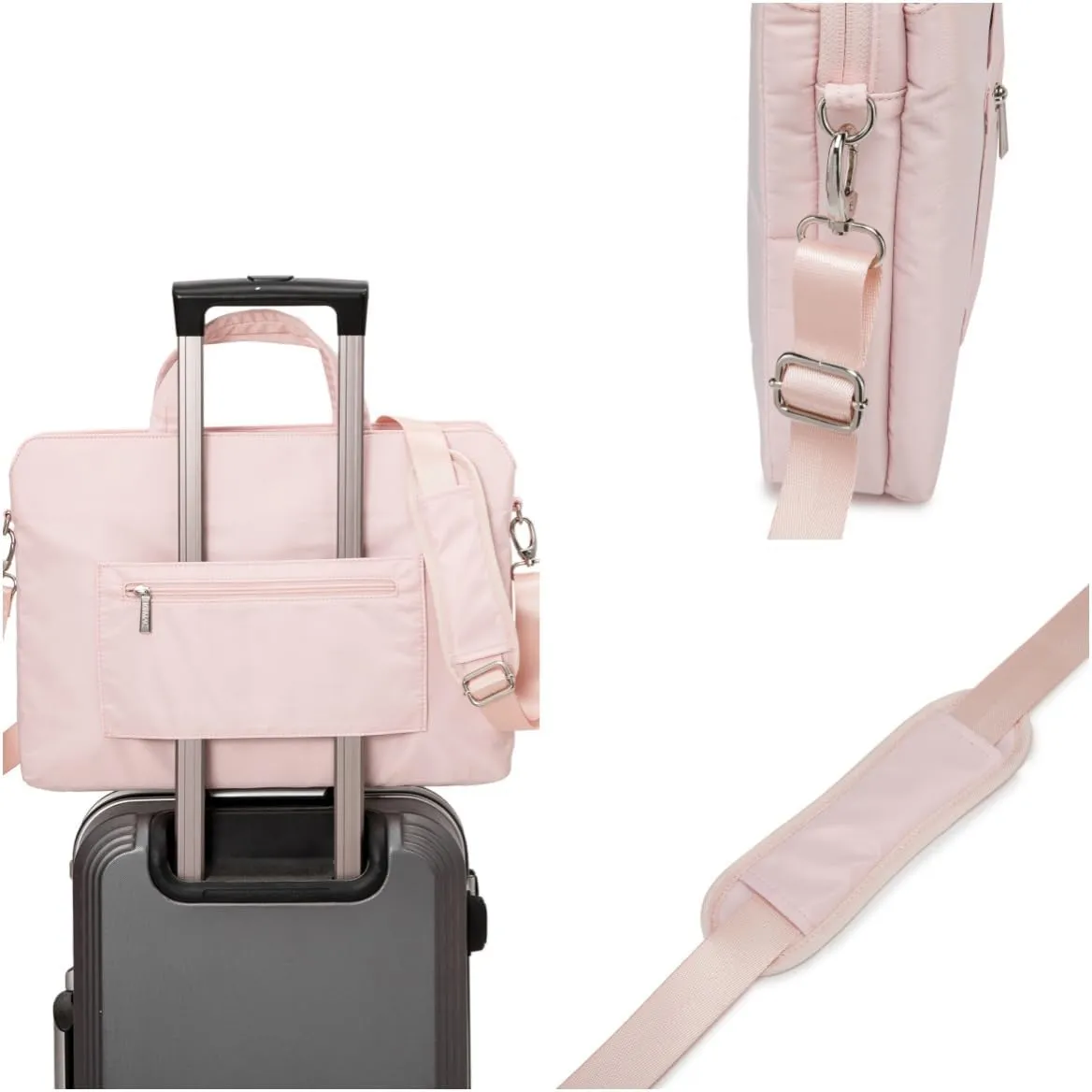 Kinmac 360° Protective Full Cushioned Muti-Compartments Laptop Shoulder Case Bag Briefcase For 16 inch HP,Lenovo,Dell,ASUS,Acer Ultrabook and Business Laptop (Pink)