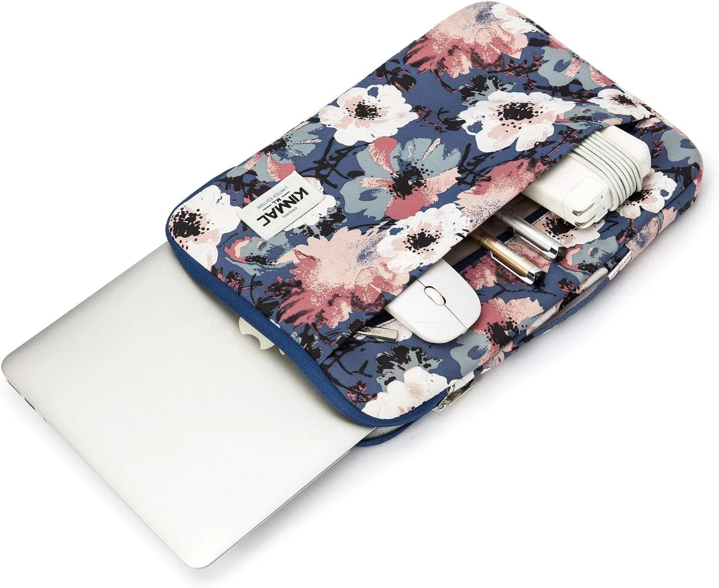 Kinmac 360° Protective Laptop Sleeve Case Bag Cover with Handle for MacBook Air 15 inch, and 15 inch-15.6 inch HP,Lenovo,Dell,ASUS,Acer Notebook Computer (Camellia)