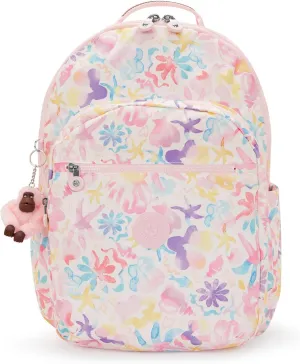 Kipling Seoul Extra Large Printed 17" Laptop Backpack Aqua Sea
