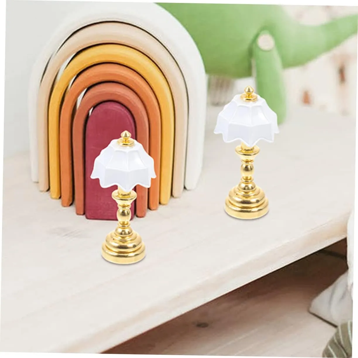 Kisangel 20pcs Miniature Table Lamp Led Desk Lights for Dollhouse Decor Retro Design Compact for Miniature Scenes and Craft Projects