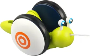 Kisangel Wooden Snail Shaped Dragging Car Toy for Toddlers Pulling Toy for Walking Training Safe Wooden Material Sensory Development and Leg Movement Skills for One-Year-Old Boys and Girls