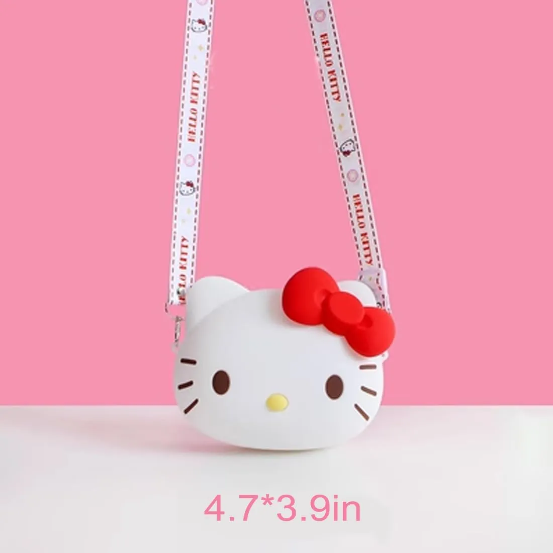 Kitty Crossbody Bag with Adjustable Shoulder Strap, Handbag with Zipper Cute Mini Anime Kitty Coin Wallet Purse