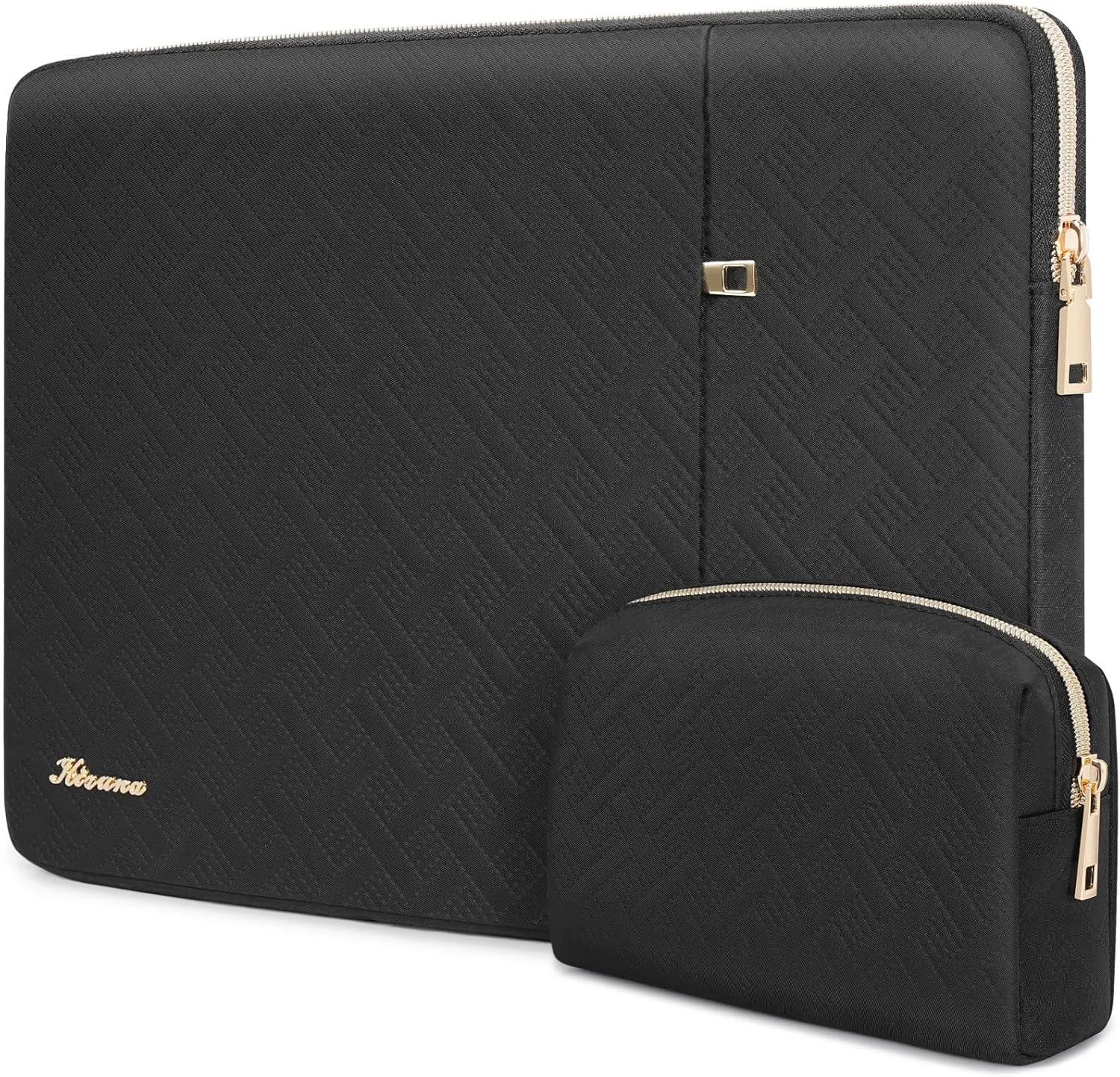 KIZUNA 15.6 inch Laptop Sleeve Case with Accessory Bag for 16" MacBook Pro M1 M2 M3 Max/16 Lenovo Legion Pro 5/15" IdeaPad Gaming 3i/15.6" HP Envy x360 15/Dell XPS 15/IdeaPad 5 Pro Gen 6,Black