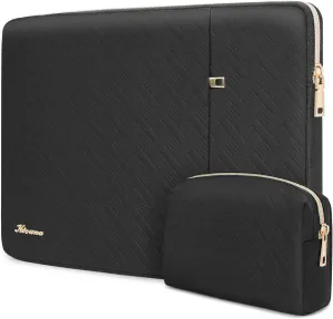 KIZUNA 15.6 inch Laptop Sleeve Case with Accessory Bag for 16" MacBook Pro M1 M2 M3 Max/16 Lenovo Legion Pro 5/15" IdeaPad Gaming 3i/15.6" HP Envy x360 15/Dell XPS 15/IdeaPad 5 Pro Gen 6,Black