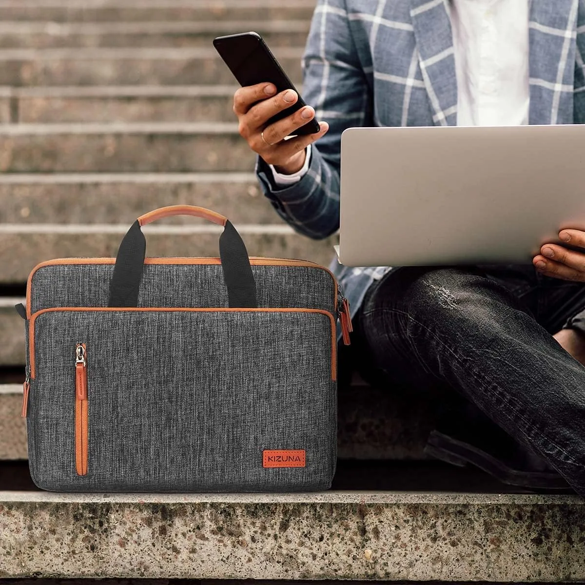 KIZUNA Laptop Bag Case 14 Inch Shoulder Sleeve Briefcase For 15" Macbook air M2 2023/14" Lenovo Flex 14/15.4" MacBook Pro/IdeaPad Flex 5/14" HP EliteBook 840 G5/HP Pro 14 G3/Dell Latitude/Surface