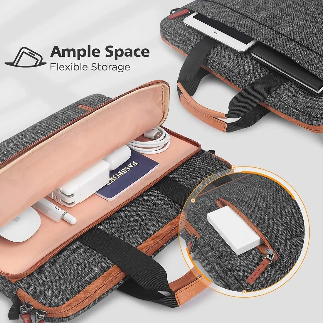 KIZUNA Laptop Bag Case 14 Inch Shoulder Sleeve Briefcase For 15" Macbook air M2 2023/14" Lenovo Flex 14/15.4" MacBook Pro/IdeaPad Flex 5/14" HP EliteBook 840 G5/HP Pro 14 G3/Dell Latitude/Surface