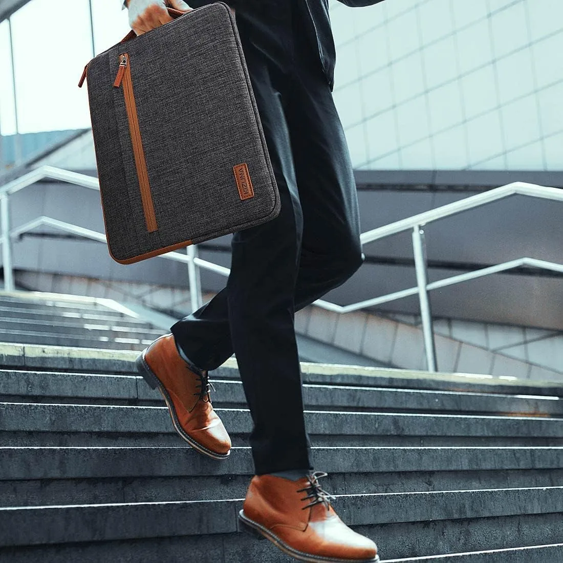 KIZUNA Laptop Sleeve Case 15.6 Inch Water-Resistant Computer Carrying Bag for MacBook Pro 16 M1 M2 Max 2023/Dell XPS 15/HP Envy x360 15/16" Lenovo IdeaPad Flex 5i/LG gram 15/HUAWEI MateBook D 16,Brown