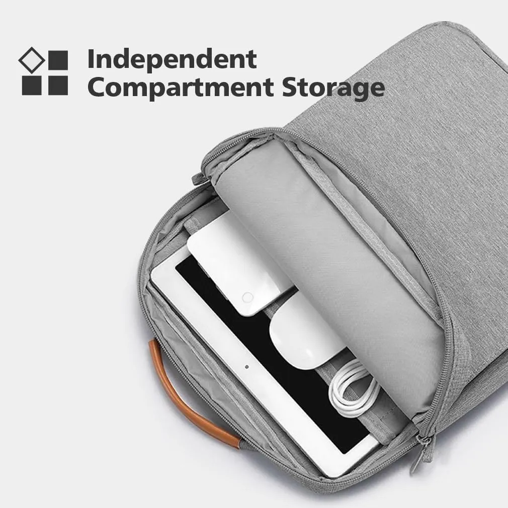 KIZUNA Tablet Sleeve Case 10 Inch Shoulder Bag for 11" iPad Pro M4 M2/11 10.5" 10.9" iPad Air M2/ 10.9" iPad 10 9 8/10" Surface Go 3/ Samsung Galaxy Tab A8/10.5" Galaxy Tab S6,Grey