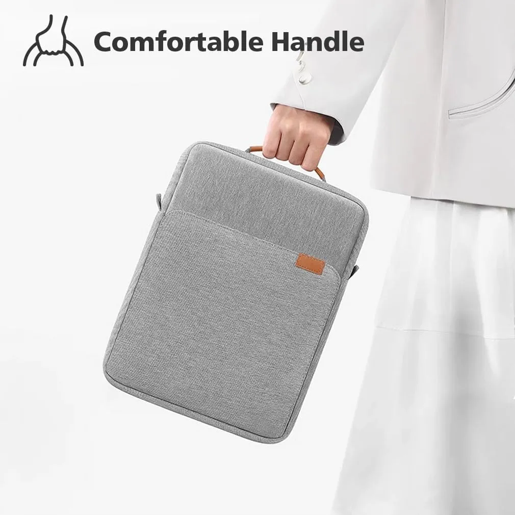KIZUNA Tablet Sleeve Case 10 Inch Shoulder Bag for 11" iPad Pro M4 M2/11 10.5" 10.9" iPad Air M2/ 10.9" iPad 10 9 8/10" Surface Go 3/ Samsung Galaxy Tab A8/10.5" Galaxy Tab S6,Grey