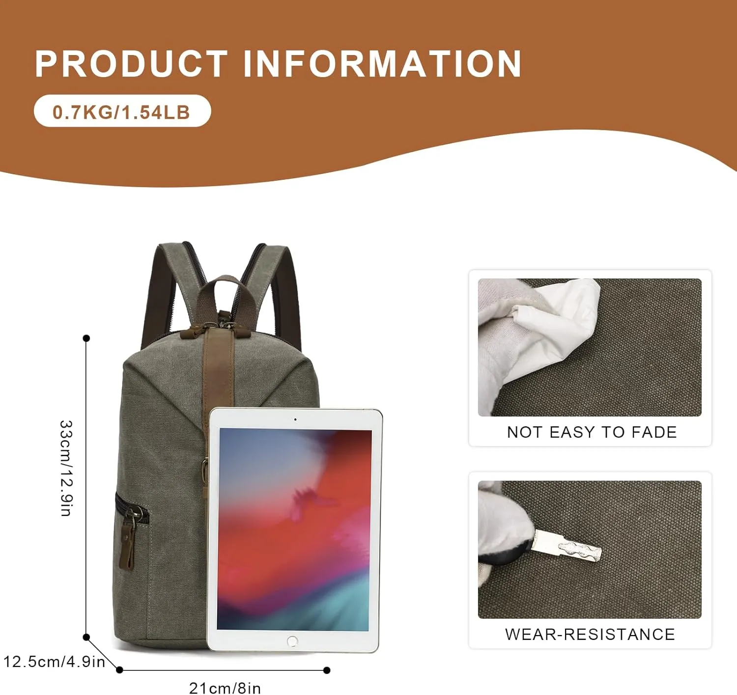 KouLi Buir Canvas Sling bag,Small Crossbody Backpack,Convertible Chest Bag Casual Daypack For Outdoor Cycling Hiking Travel (B2463-Olive Green)