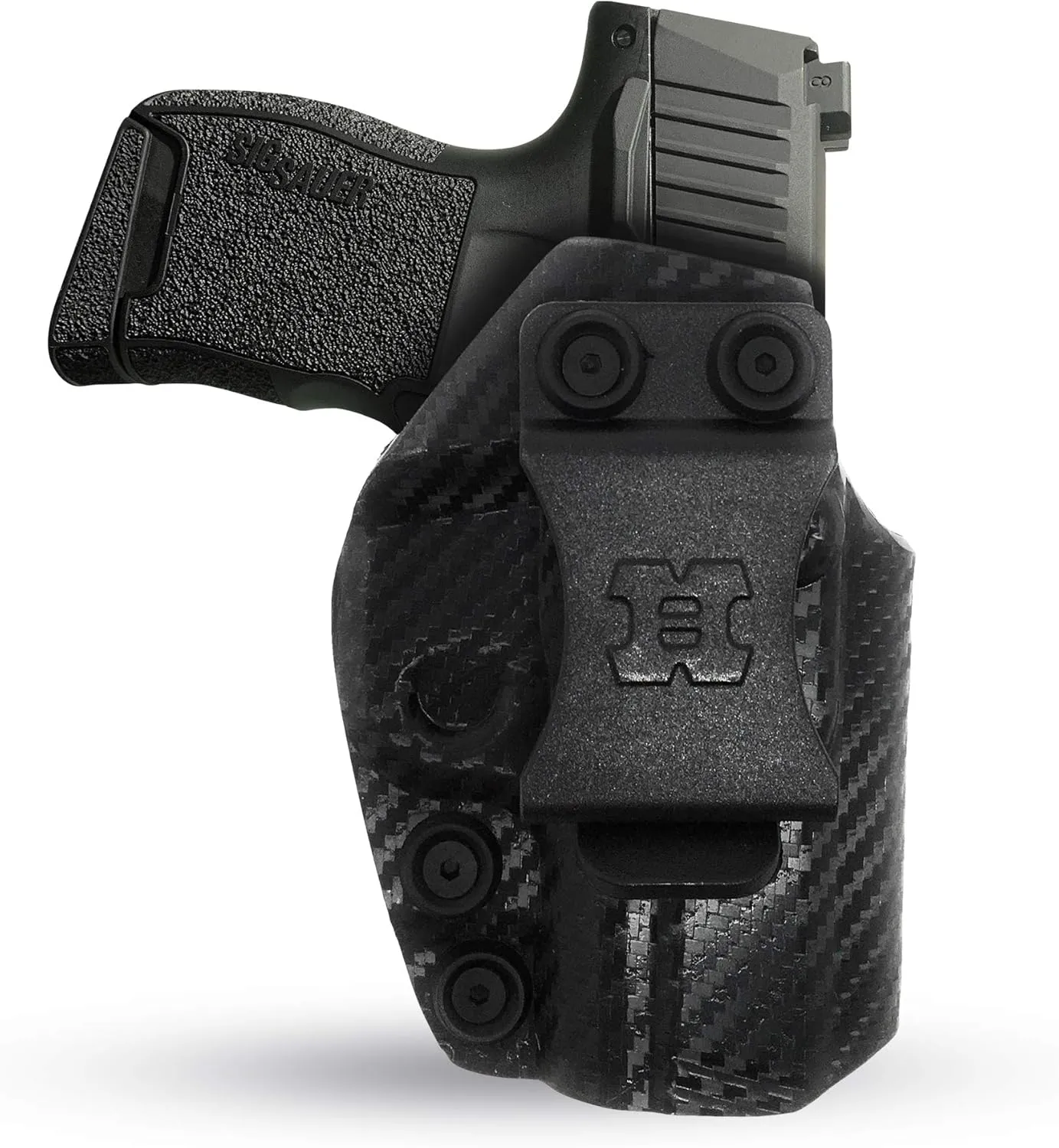 Kydex Holster for Sig Sauer P365 Concealed Carry Iwb Holster - by Houston - Lined Inside for Strong Retention and Protection - Strong Plastic Clip - Carbon Fiber - Lightweight Durable - for SIG P365