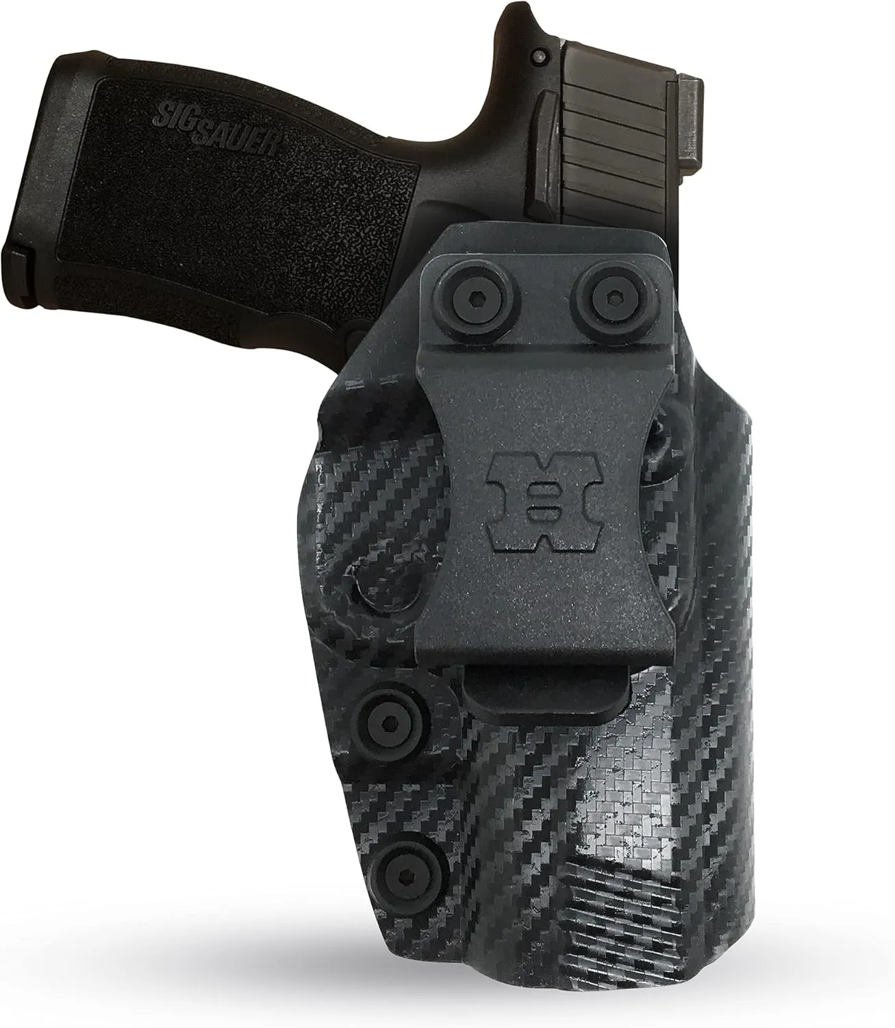 Kydex Holster for SIG Sauer P365XL Concealed Carry Iwb Holsters - by Houston - Lined Inside for Strong Retention and Protection - Reinforced Plastic Clip - Lightweight - (Carbon Fiber)