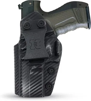 Kydex Holster for Walther PPQ / P99 - Concealed Carry Iwb - Lined Inside for Strong Retention and Maximum Protection - Reinforced Plastic Clip - Carbon Fiber - Lightweight Durable